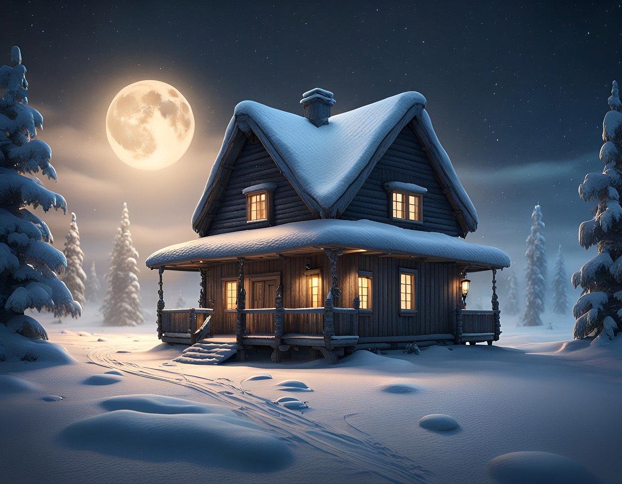 ai generated, log cabin,btwoholidays.in winter-8562968.jpg